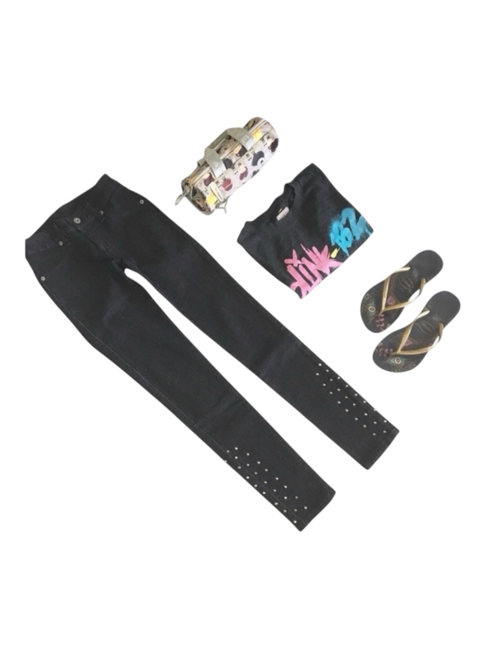 new LF Carmar ★ Stovepipe Studded Skinny Jean Jeans ★ Deep Dark Blue Denim ★ 24 - Picture 10 of 16